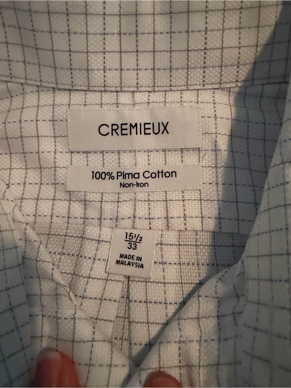 Daniel Cremieux White Dress Shirt with Navy Grid